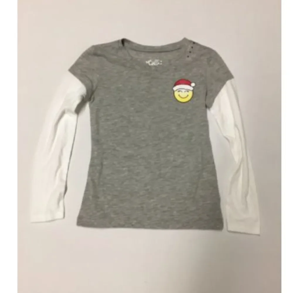 Justice Girls Size 6 Christmas Shirt Gray NWOT